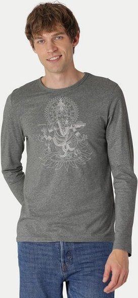 Peaces.bio - handbedruckte Biomode Bio-Herren-Langarmshirt Ganesha