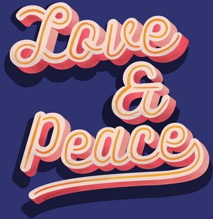 Photocircle Poster / Leinwandbild - Love and Peace typography