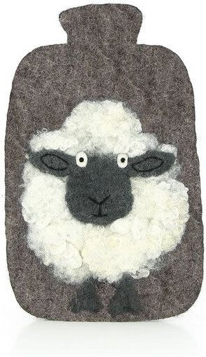 GLOBO Fair Trade Kuschelige Wärmflaschenhülle aus 100% Schurwolle