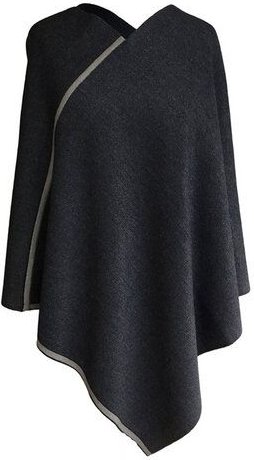 austriandesign.at DreieckPoncho reversibel dünn aus extrafeiner Merinowolle