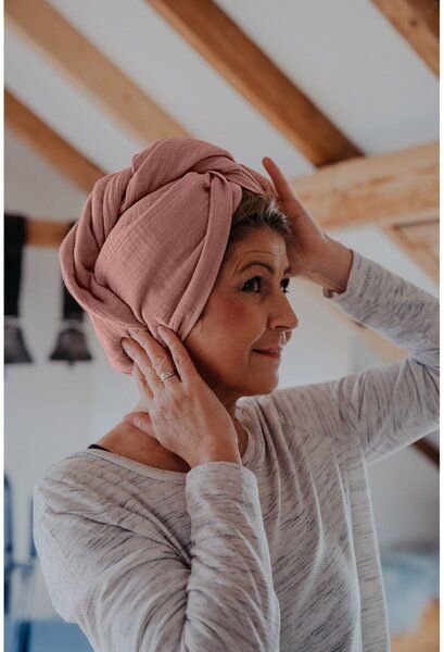 Hutch&Putch - Musselin Turban - Haarturban mit Knopf - aus 100% Bio Baumwolle - für langes und kurzes Haar geeignet - Sa...
