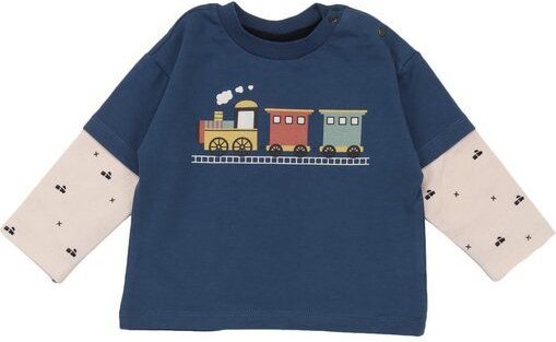 Walkiddy Tiny Trains Shirt - Bio-Baumwolle, Nachhaltig & Umweltbewusst - Blau Kinderkleidung – GOTS zertifiziert