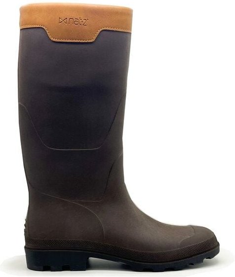 Veganer Gummistiefel "nat-2 Prime Bully coffee brown" aus Kaffeesatz und Kork