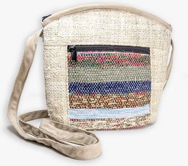 Himal Hemp HH Handtasche CHEKKA Bag aus wildem Hanf und Recycle-Sari