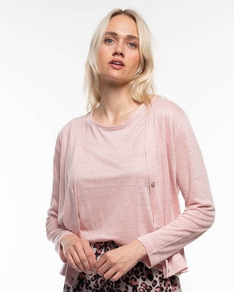 Alma & Lovis Eleganter Cardigan aus 100% Leinen-Jersey | Leinen Jersey Jacket