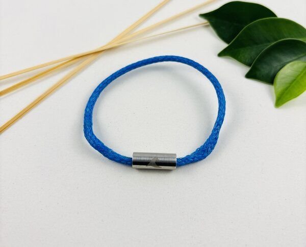 Purewater Upcycling-Geisternetzarmband mit gravierter Welle (Unisex)