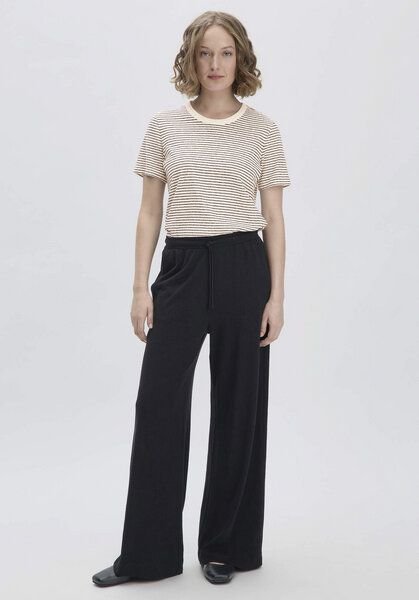 hessnatur Jersey Hose Wide Leg Relaxed aus reiner Bio-Baumwolle mit Leinen