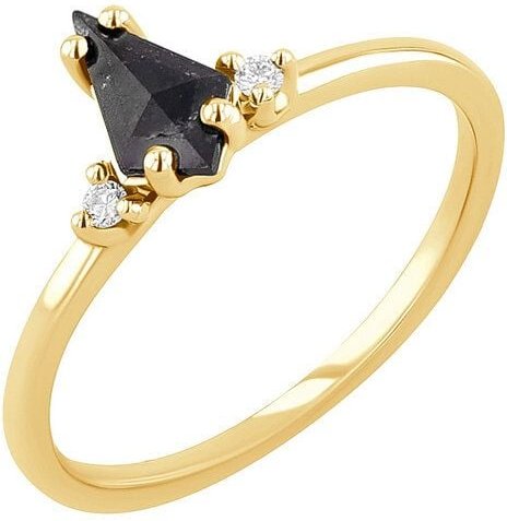 Eppi Goldring mit Salt and Pepper Diamant in Kiteform Adalia