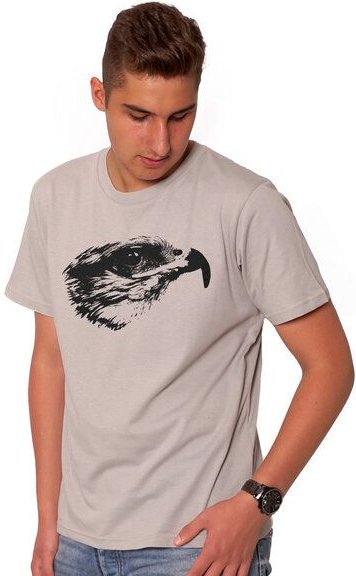 HANDGEDRUCKT "Falke" Männer T-Shirt reine Biobaumwolle (kbA)