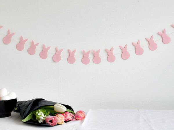 renna deluxe Osterhasen Girlande aus Papier, Osterdeko handgefertigt