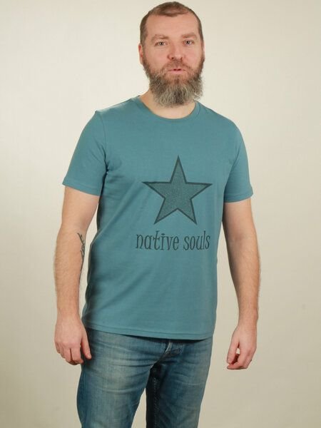 NATIVE SOULS T-Shirt Herren - Star - light blue