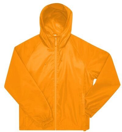 B&C BE INSPIRED Unisex Regen- und Windjacke einstellbare dreiteilige Kapuze mit zwei Fronttaschen