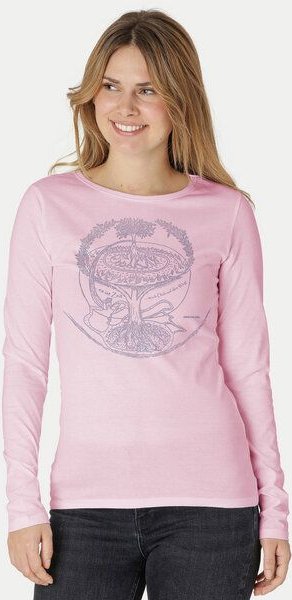 Peaces.bio - handbedruckte Biomode Bio-Damen-Langarmshirt "Weltenesche"