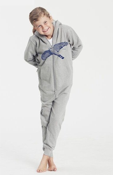 Peaces.bio - handbedruckte Biomode Jumpsuit Sperber Kinder