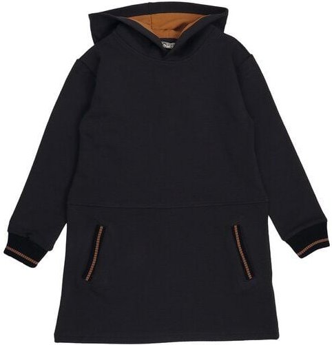 Cotokids Kinder Sweatkleid GOTS-zertifiziert aus Bio-Baumwolle anthrazit mit Kapuze – Walkiddy