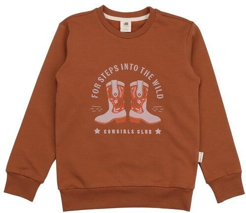 Kinder Sweatshirt – Braun mit Frontmotiv, weich & bequem | von Walkiddy