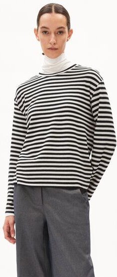 ARMEDANGELS MARYNAA KNITTED STRIPE - Damen Longsleeve Loose Fit aus Bio-Baumwoll Mix