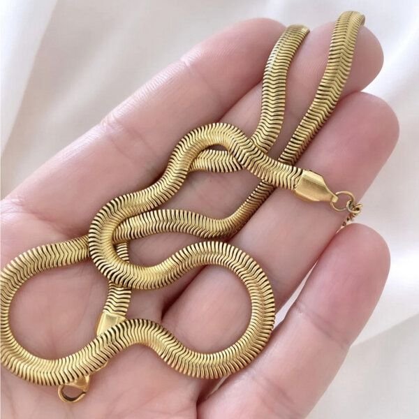 noca Vergoldete italienische Schlangenkette aus Messing – elegante feine Halskette