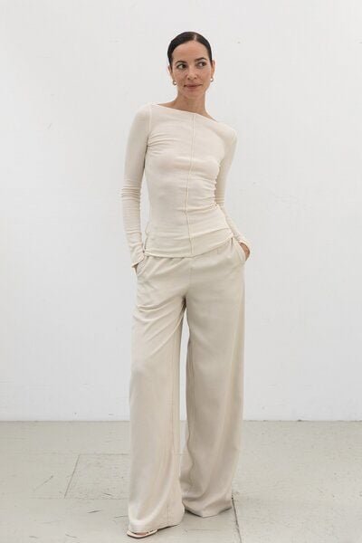 The Slow Label Hose mit weitem Bein aus TENCEL