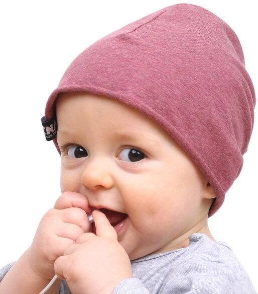 Lena Schokolade Baby-Mütze - rosa meliert