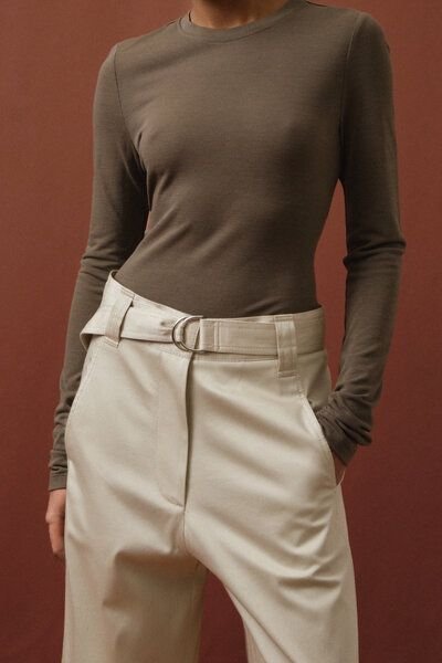 IVA RYCH Weite Hose mit dekorativer Naht I Deadstock