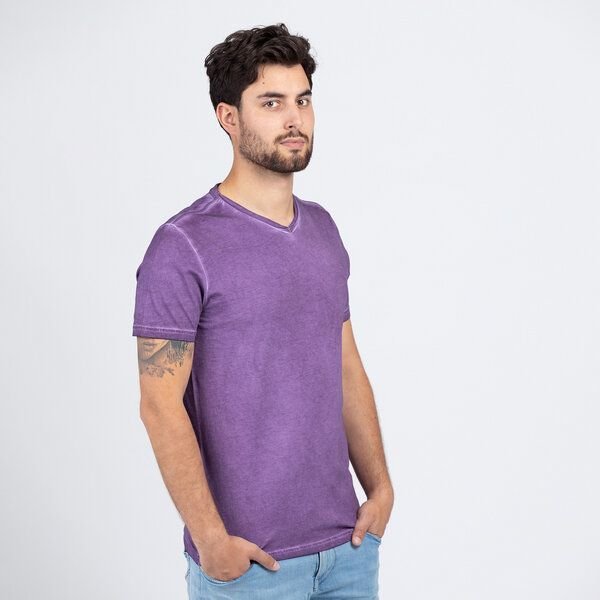 Lexi&Bö Herren Basic V-Neck mit Effektwaschung