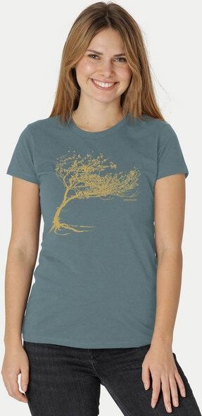 Peaces.bio - handbedruckte Biomode Bio-Damen-T-Shirt "Windy Tree"