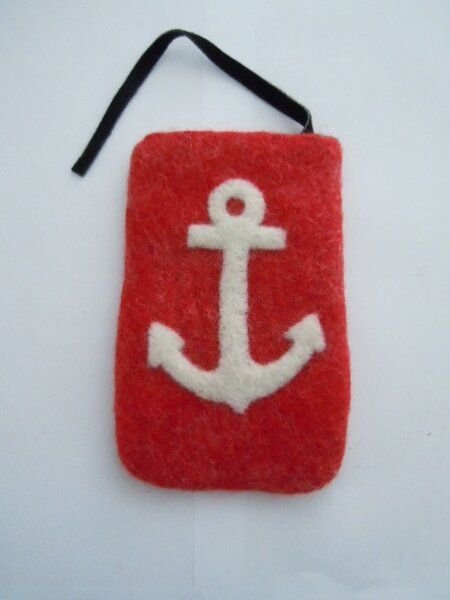 short'n'pietz Handgefilzte Handytasche für I-Phone 6 + aus 100% Schafswolle