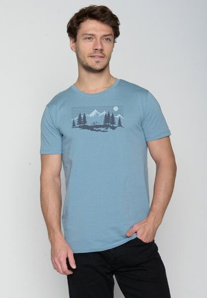 GREENBOMB Bike Mountain Pines Guide - Sportliches T-Shirt aus Bio-Baumwolle / hochwertiger Print / GOTS / Fair & Vegan