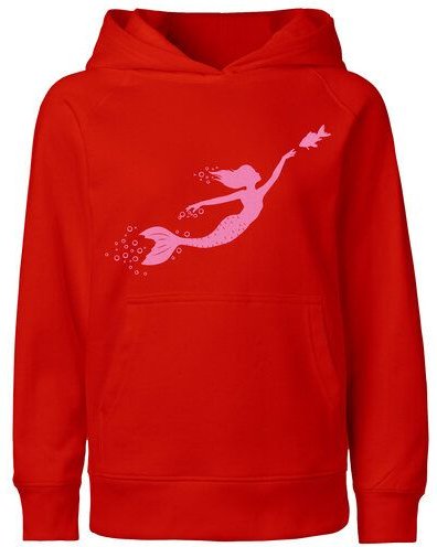HANDGEDRUCKT "Meerjungfrau" Kinder-Hoody