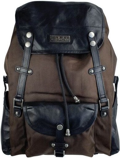 manbefair Robuster Laptop Rucksack Athena aus recyceltem Nylon Gewebe und Rinds-Leder