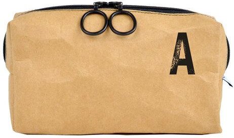 renna deluxe Waschtasche und Kosmetiktasche mit Monogramm, vegan, BRAUN