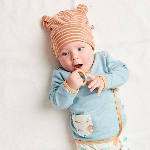 Cheeky Apple Wickeljäckchen "Sommersweat Frost | Ocean Party" aus Bio-Baumwolle