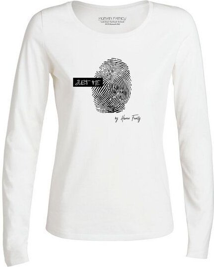 Human Family Damen Longsleeve - "Have Fun - Just Me" in white