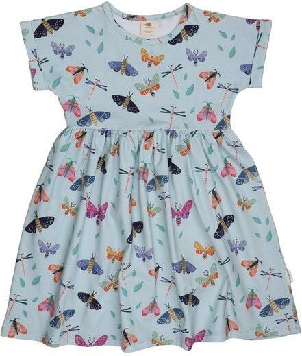 Thumbnail - Colorful Butterfies-DressBio-Baumwolle aus 95% Baumwolle -blue- GOTS-Zertifiziert – Walkiddy