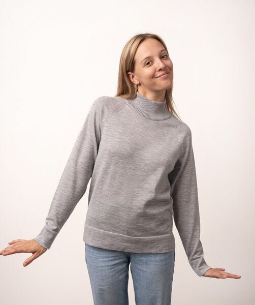 Kopyto Damen Strick Pullover Stehkragenpullover aus 100% Merinowolle RWS-zertifiziert Eco