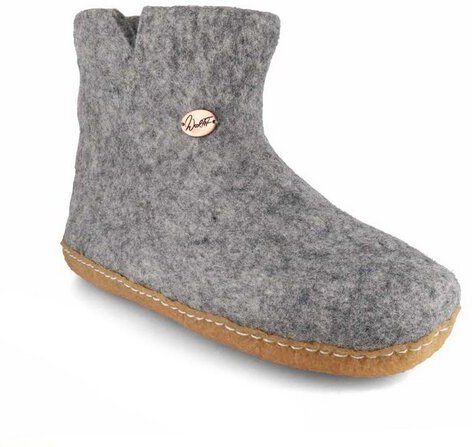 WoolFit Barfuß-Hüttenschuhe "Yeti" mit Naturkautschuk-Sohle - kuschlig warme Filz-Boots aus 100% Wolle mit selbstformend...