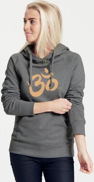 Peaces.bio - handbedruckte Biomode Bio-Damen-Kapuzensweater "Om"