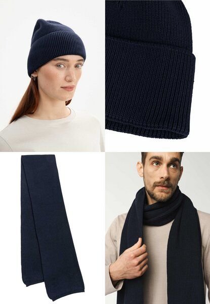 MELA Bundle Strickmütze KALI + Rippstrick Schal NAGNA