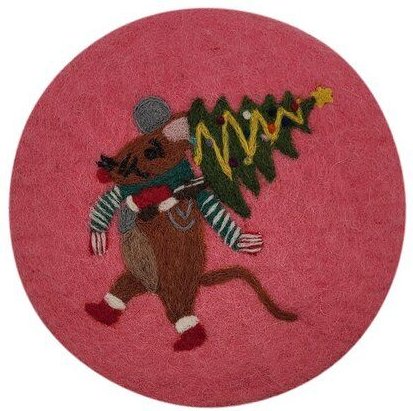 Frida Feeling Filzuntersetzer rund mit verschiedenen Weihnachtsmotiven