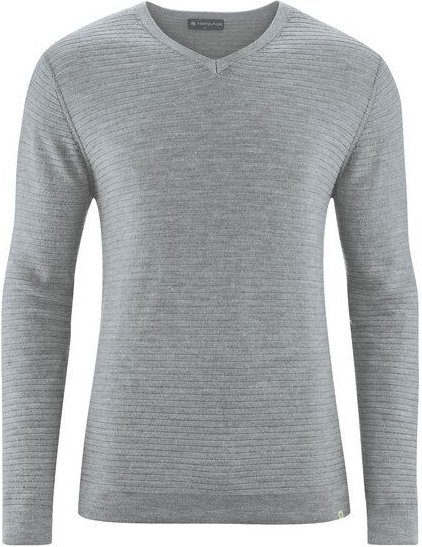 HempAge Klassischer V-Kragen Pullover Wolle/Hanf/Biobaumwolle