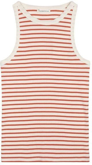 KnowledgeCotton Apparel Gestreiftes Racer Rib Top aus Bio-Baumwolle - GOTS/Vegan