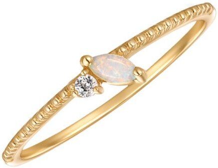 Eppi Goldener Ring mit Opal und Saphir Mariana