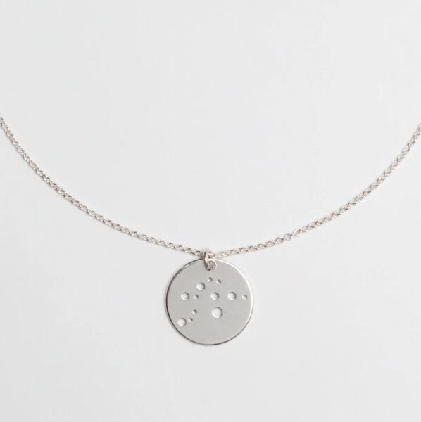 BELLYBIRD Jewellery Sternzeichen Kette, Anhänger 14mm, Silber/ Silber vergoldet