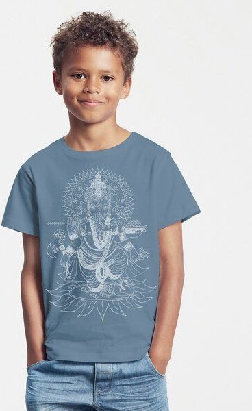 Peaces.bio - handbedruckte Biomode Bio-Kinder T-Shirt Ganesha