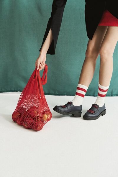 AGAZI DIANE (navy blue) - 3 in 1 corn leather loafers (vegan, plant-based)