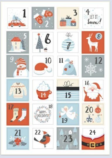 Fines Papeterie Zahlen Sticker für Adventskalender mit verschiedenen Motiven