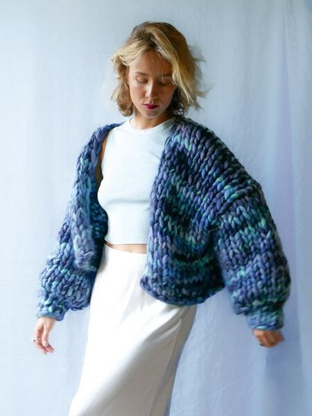 PANAPUFA 100% MERINO Chunky wolle Strickjacke