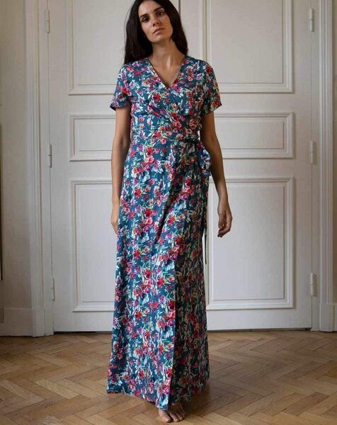 Aatise Festliches Wickelkleid aus 100% Ecovero Zady, kurzarm