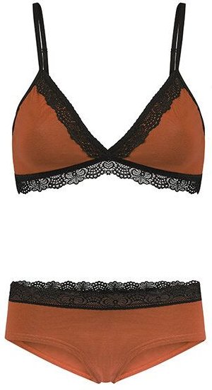 Frija Omina Set: Bio BH + Hipster Spitze dunkel